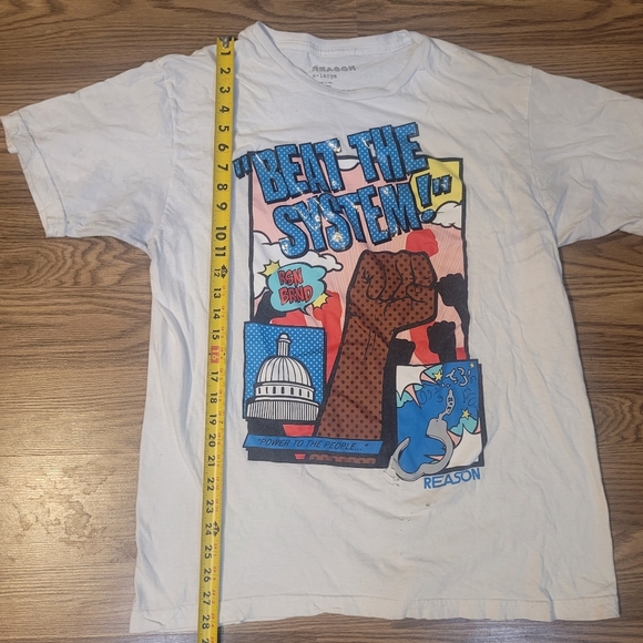 White "Beat the System" Protest Shirt by Reason - Picture 9 of 10
